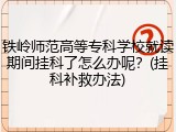 铁岭师范高等专科学校就读期间挂科了怎么办呢？(挂科补救办法)