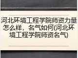 河北环境工程学院师资力量怎么样，名气如何(河北环境工程学院师资名气)