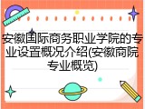安徽国际商务职业学院的专业设置概况介绍(安徽商院专业概览)