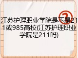 江苏护理职业学院是不是211或985高校(江苏护理职业学院是211吗)
