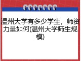 温州大学有多少学生，师资力量如何(温州大学师生规模)