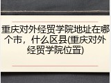 重庆对外经贸学院地址在哪个市，什么区县(重庆对外经贸学院位置)