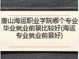唐山海运职业学院哪个专业毕业就业前景比较好(海运专业就业前景好)