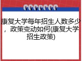 康复大学每年招生人数多少，政策变动如何(康复大学招生政策)