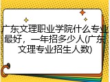 广东文理职业学院什么专业最好，一年招多少人(广东文理专业招生人数)