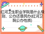 红河卫生职业学院是什么级别，公办还是民办(红河卫院公办性质)