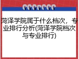 菏泽学院属于什么档次，专业排行分析(菏泽学院档次与专业排行)