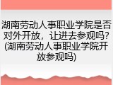 湖南劳动人事职业学院是否对外开放，让进去参观吗？(湖南劳动人事职业学院开放参观吗)