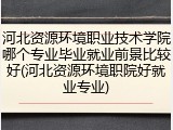 河北资源环境职业技术学院哪个专业毕业就业前景比较好(河北资源环境职院好就业专业)