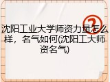沈阳工业大学师资力量怎么样，名气如何(沈阳工大师资名气)