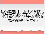 哈尔滨应用职业技术学院专业开设有哪些,特色在哪(哈尔滨职院特色专业)