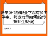 哈尔滨传媒职业学院有多少学生，师资力量如何(哈传媒师生规模)