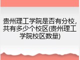 贵州理工学院是否有分校，共有多少个校区(贵州理工学院校区数量)