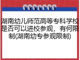 湖南幼儿师范高等专科学校是否可以进校参观，有何限制(湖南幼专参观限制)