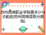 苏州高博职业学院要多少分才能进(苏州高博录取分数线)