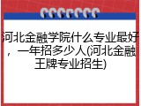 河北金融学院什么专业最好，一年招多少人(河北金融王牌专业招生)