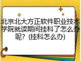 北京北大方正软件职业技术学院就读期间挂科了怎么办呢？(挂科怎么办)
