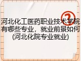 河北化工医药职业技术学院有哪些专业，就业前景如何(河北化院专业就业)