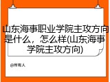 山东海事职业学院主攻方向是什么，怎么样(山东海事学院主攻方向)