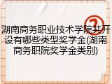 湖南商务职业技术学院共开设有哪些类型奖学金(湖南商务职院奖学金类别)