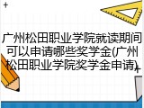 广州松田职业学院就读期间可以申请哪些奖学金(广州松田职业学院奖学金申请)