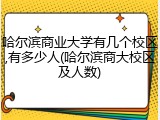 哈尔滨商业大学有几个校区,有多少人(哈尔滨商大校区及人数)