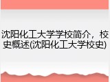沈阳化工大学学校简介，校史概述(沈阳化工大学校史)