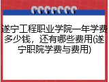 遂宁工程职业学院一年学费多少钱，还有哪些费用(遂宁职院学费与费用)