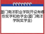 厦门南洋职业学院开设有哪些奖学和助学金(厦门南洋学院奖学金)