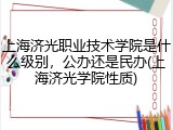 上海济光职业技术学院是什么级别，公办还是民办(上海济光学院性质)