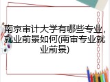 南京审计大学有哪些专业，就业前景如何(南审专业就业前景)
