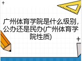 广州体育学院是什么级别，公办还是民办(广州体育学院性质)