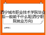 西宁城市职业技术学院毕业后一般能干什么呢(西宁职院就业方向)