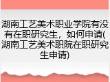 湖南工艺美术职业学院有没有在职研究生，如何申请(湖南工艺美术职院在职研究生申请)