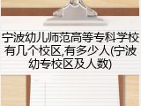 宁波幼儿师范高等专科学校有几个校区,有多少人(宁波幼专校区及人数)