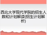 西北大学现代学院的招生人数和计划解读(招生计划解析)