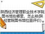 陕西经济管理职业技术学院图书馆在哪里，怎么样(陕经管院图书馆位置评价)