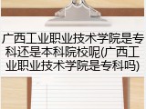 广西工业职业技术学院是专科还是本科院校呢(广西工业职业技术学院是专科吗)