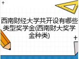 西南财经大学共开设有哪些类型奖学金(西南财大奖学金种类)