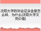 沈阳大学的毕业证含金量怎么样，为什么(沈阳大学文凭价值)