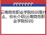 云南商务职业学院校训是什么，校长介绍(云南商务职业学院校训)