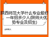 陕西师范大学什么专业最好，一年招多少人(陕师大优势专业及招生)