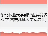 东北林业大学到毕业要花多少学费(东北林大学费总计)