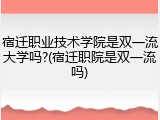 宿迁职业技术学院是双一流大学吗?(宿迁职院是双一流吗)
