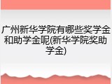 广州新华学院有哪些奖学金和助学金呢(新华学院奖助学金)