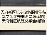 天府新区航空旅游职业学院奖学金评定细则是怎样的(天府新区航院奖学金细则)