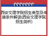 西安文理学院招生类型及申请条件解读(西安文理学院招生简析)