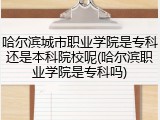 哈尔滨城市职业学院是专科还是本科院校呢(哈尔滨职业学院是专科吗)