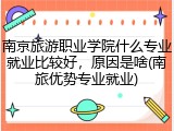 南京旅游职业学院什么专业就业比较好，原因是啥(南旅优势专业就业)