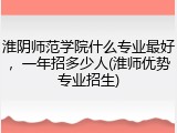 淮阴师范学院什么专业最好，一年招多少人(淮师优势专业招生)